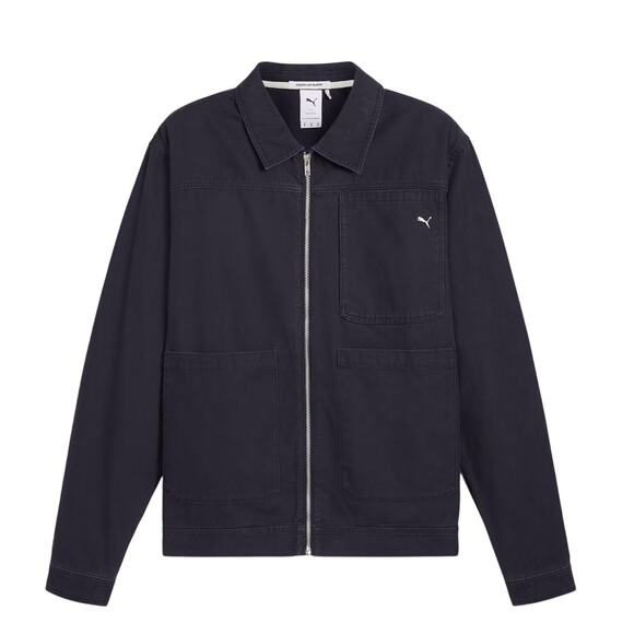 Sample Puma Mmq Zip Overshirt Medium Full Zip Mens Navy Blue Casual Outerwear - Picture 1 of 11